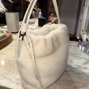 Brunello Cucinelli Cream Wool & Cashmere Shoulder Bag